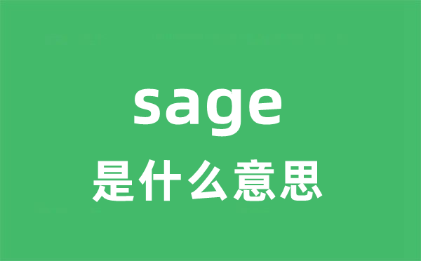 sage是什么意思