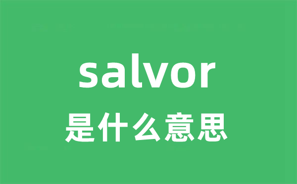 salvor是什么意思