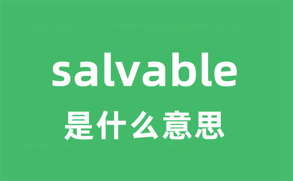 salvable是什么意思