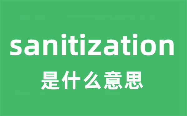 sanitization是什么意思