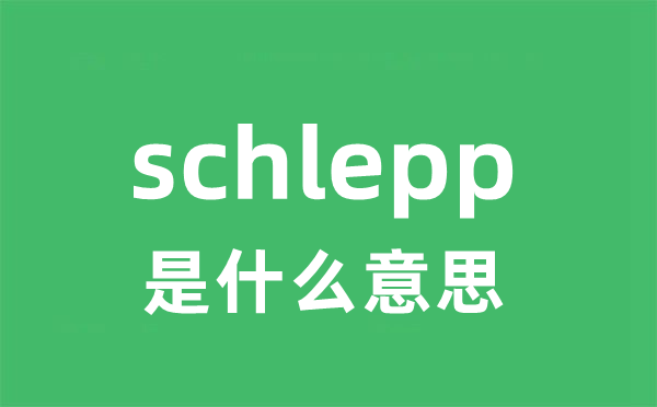 schlepp是什么意思