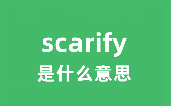 scarify是什么意思