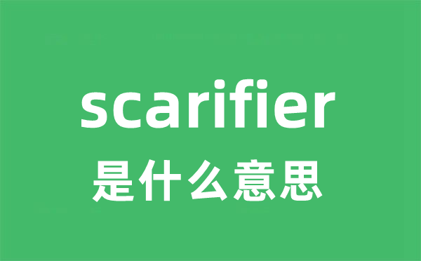 scarifier是什么意思