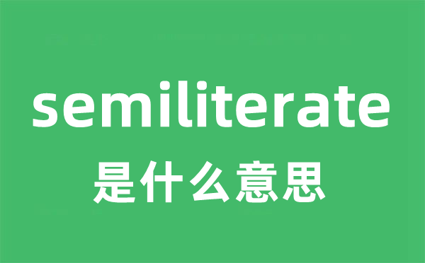 semiliterate是什么意思