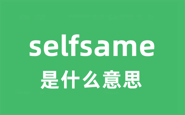 selfsame是什么意思