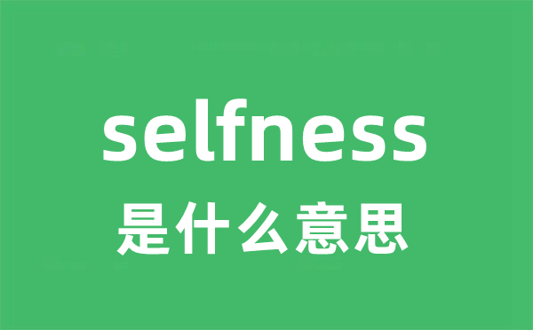 selfness是什么意思