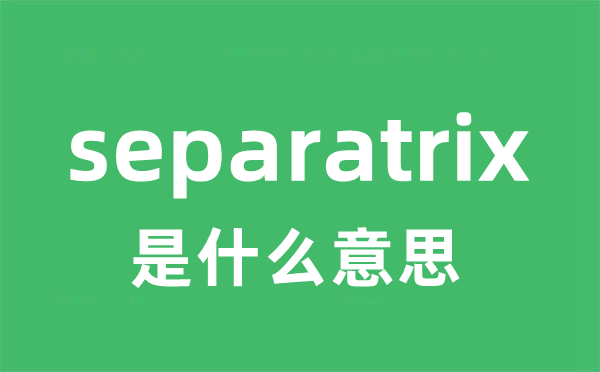 separatrix是什么意思