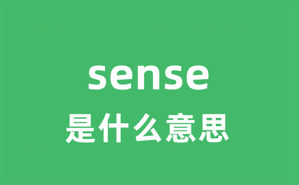 sense是什么意思