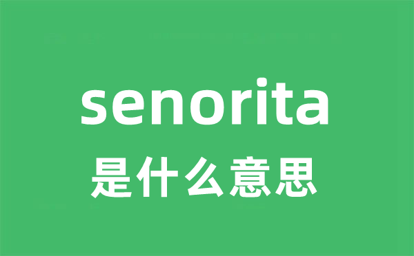 senorita是什么意思