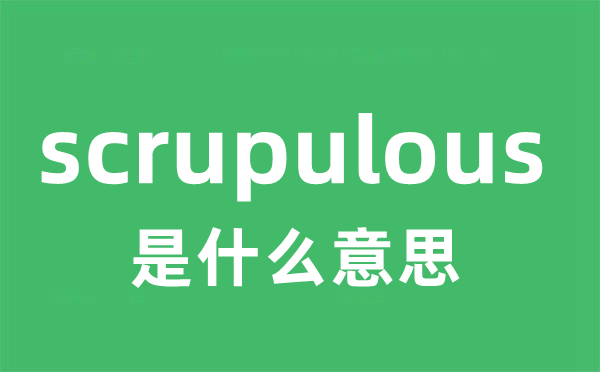 scrupulous是什么意思