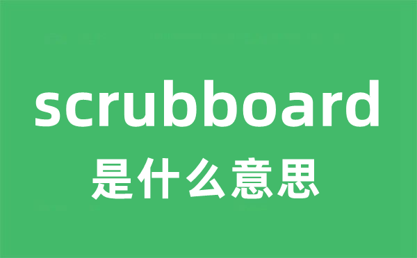 scrubboard是什么意思