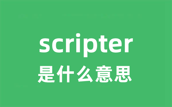 scripter是什么意思