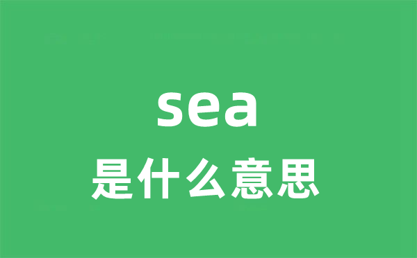 sea是什么意思