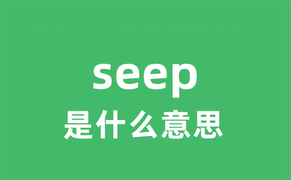 seep是什么意思