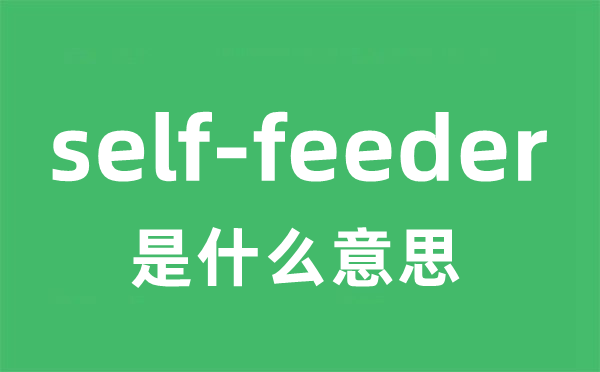 self-feeder是什么意思