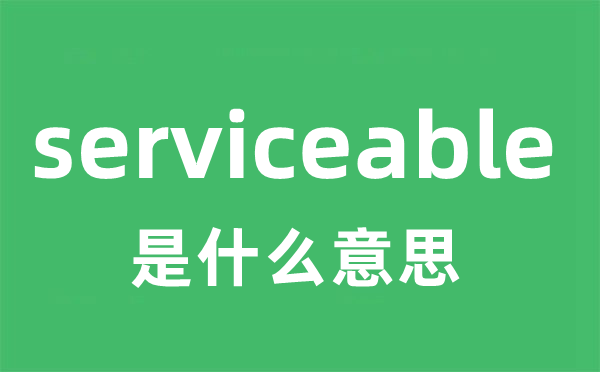 serviceable是什么意思