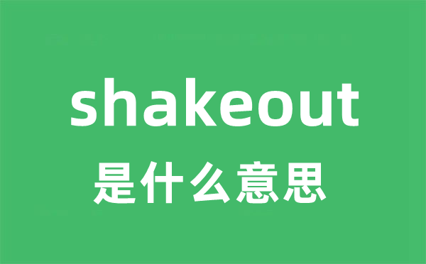 shakeout是什么意思