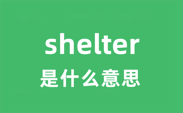 shelter是什么意思