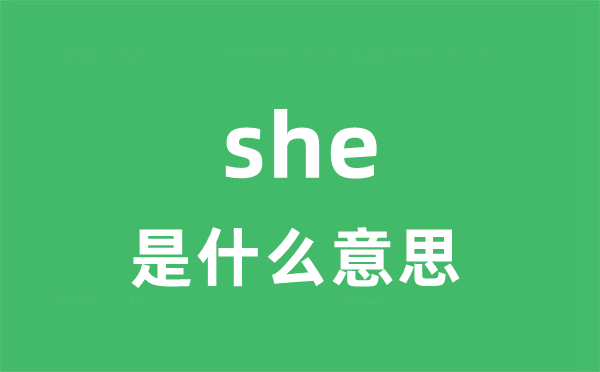 she是什么意思