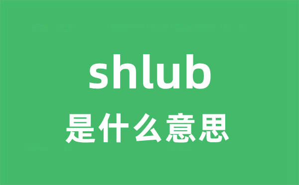 shlub是什么意思