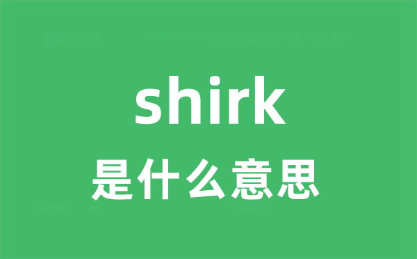 shirk是什么意思