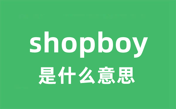 shopboy是什么意思