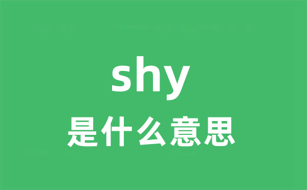 shy是什么意思