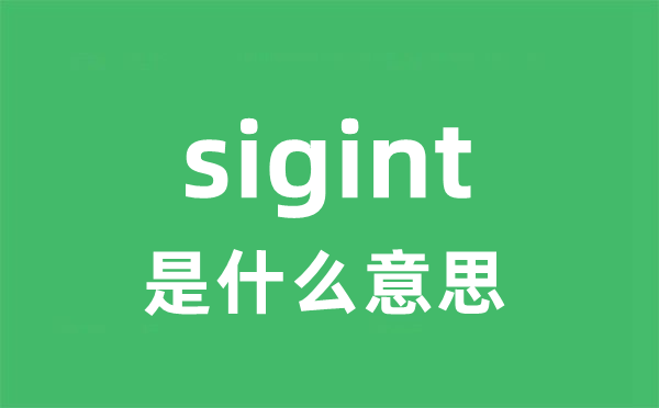 sigint是什么意思