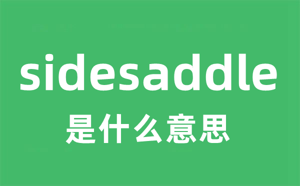 sidesaddle是什么意思