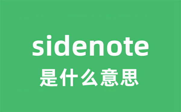 sidenote是什么意思