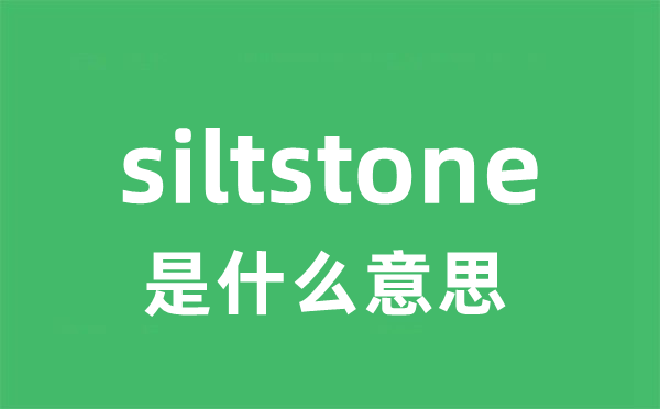 siltstone是什么意思