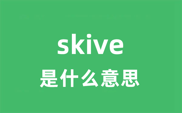 skive是什么意思