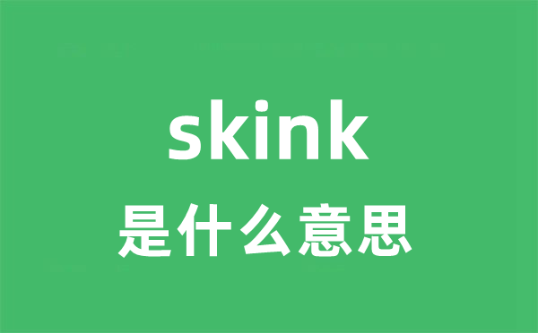 skink是什么意思