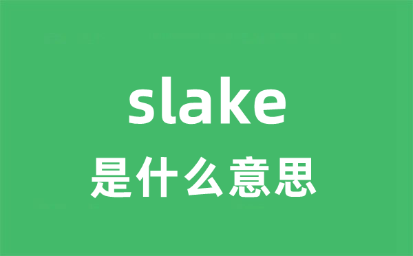 slake是什么意思