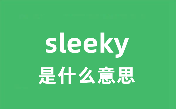 sleeky是什么意思