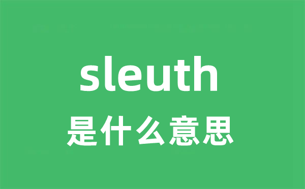 sleuth是什么意思