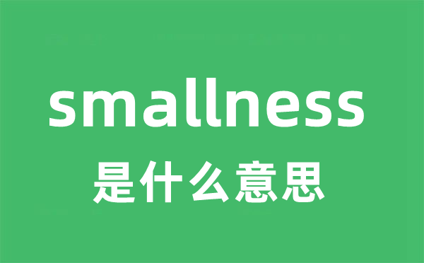 smallness是什么意思