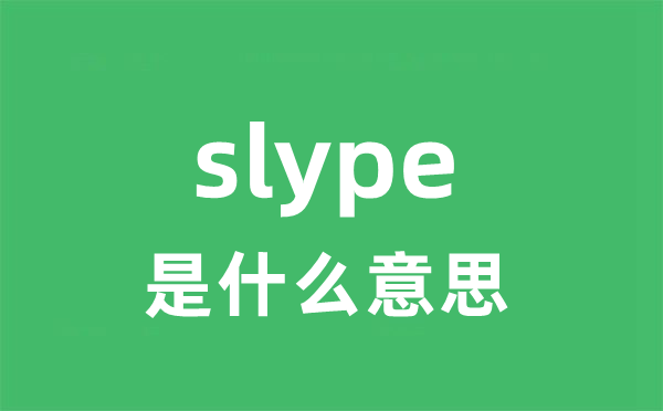 slype是什么意思