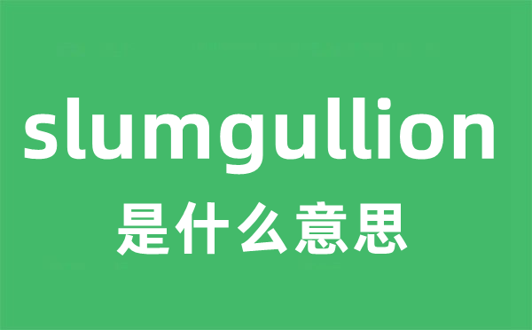 slumgullion是什么意思