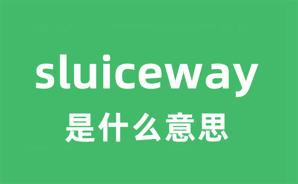 sluiceway是什么意思