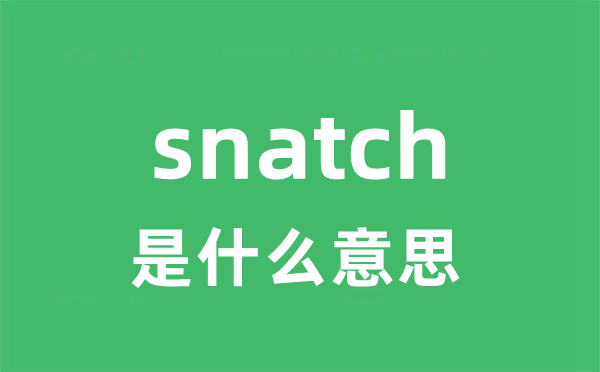 snatch是什么意思