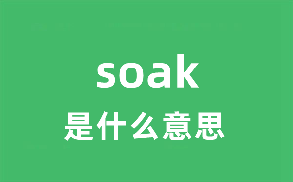 soak是什么意思