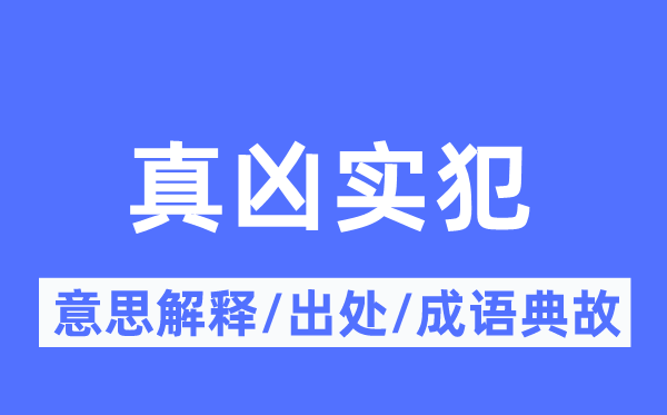 真凶实犯的意思解释,真凶实犯的出处及成语典故