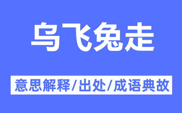 乌飞兔走的意思解释,乌飞兔走的出处及成语典故