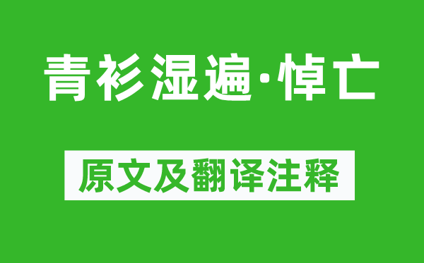 纳兰性德《青衫湿遍·悼亡》原文及翻译注释,诗意解释