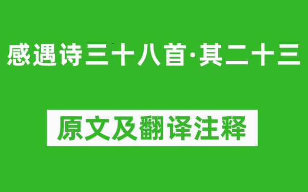 陈子昂《感遇诗三十八首·其二十三》原文及翻译注释,诗意解释