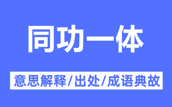 同功一体的意思解释,同功一体的出处及成语典故