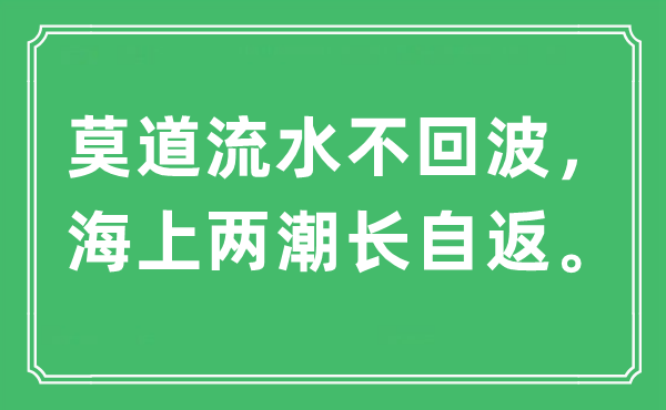 “莫道流水不回波，海上两潮长自返。”是什么意思,出处及原文翻译