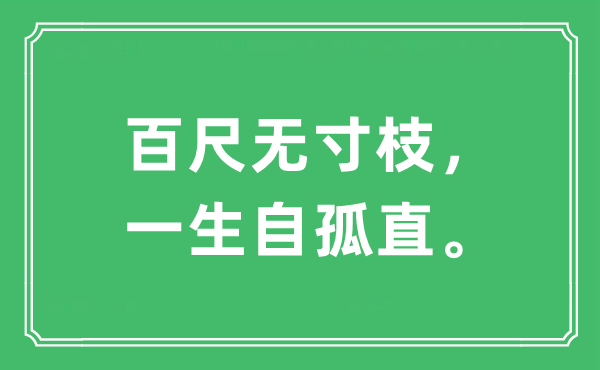 “百尺无寸枝，一生自孤直”是什么意思,出处及原文翻译