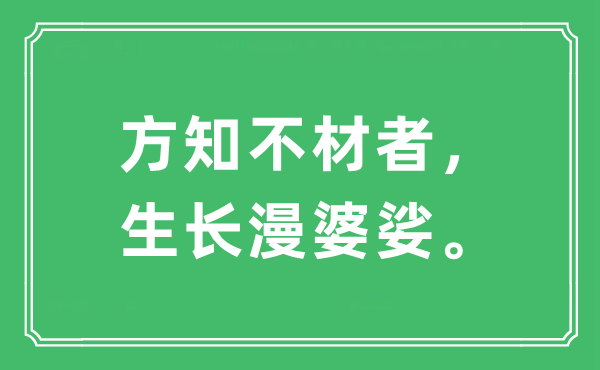 “方知不材者，生长漫婆娑。”是什么意思,出处及原文翻译